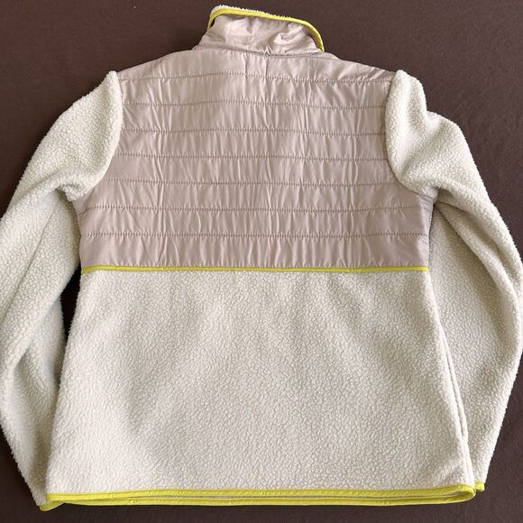 Faherty Cobble Hill Popover Sherpa Fleece Neutral Quarter Zip SMALL Jacket - Picture 8 of 8